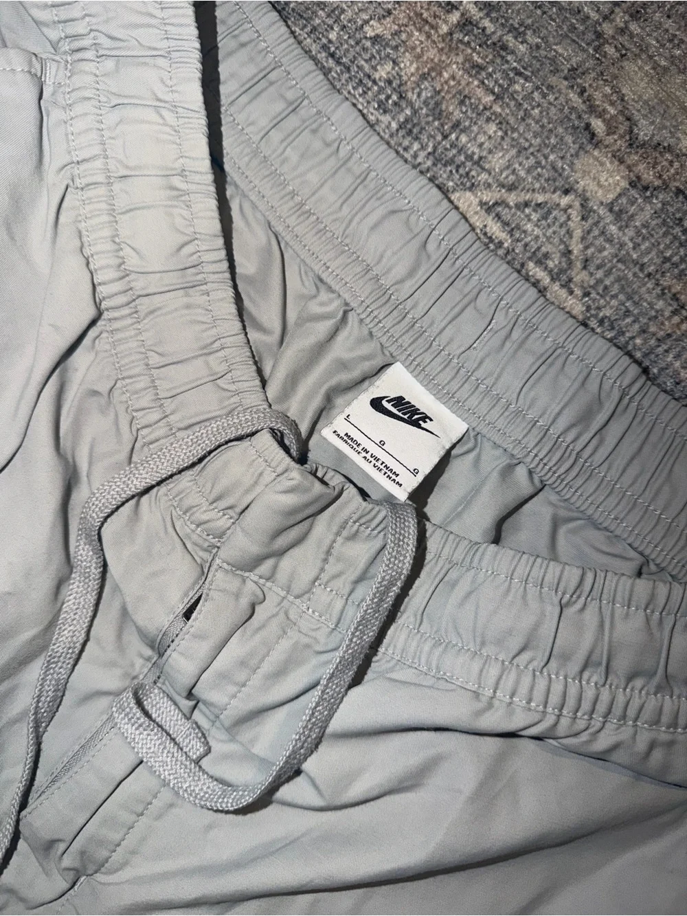 Nike Light Gray Cargo Pants with Elastic Waist
